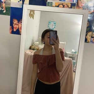 AE lace off the shoulder blouse top